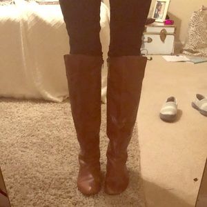 Over the knee leather boots